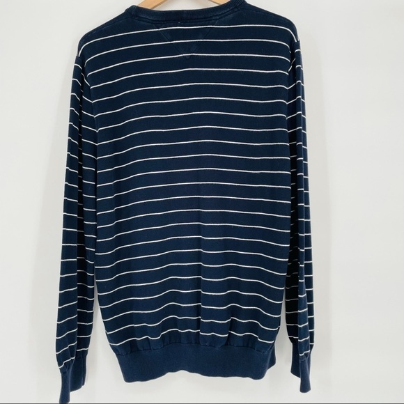 Tommy Hilfiger navy blue stripe  crew neck sweater - Picture 7 of 9